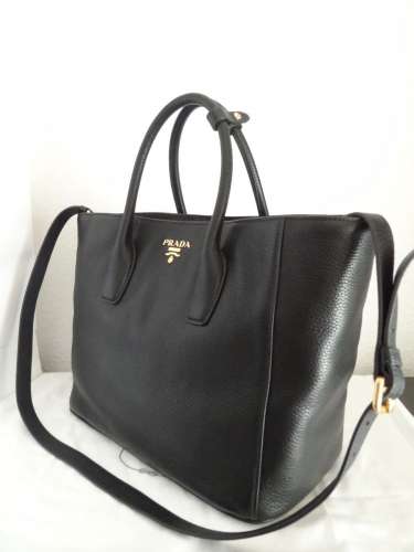NEW-AUTHENTIC-LUXURY-PRADA-BAG-SHOPPER-HANDBAG-BN2694-BLACK/LARGE Best Deal in New York.